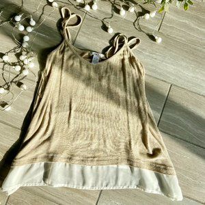 Bar lll tank top | Light beige and White | Size Small